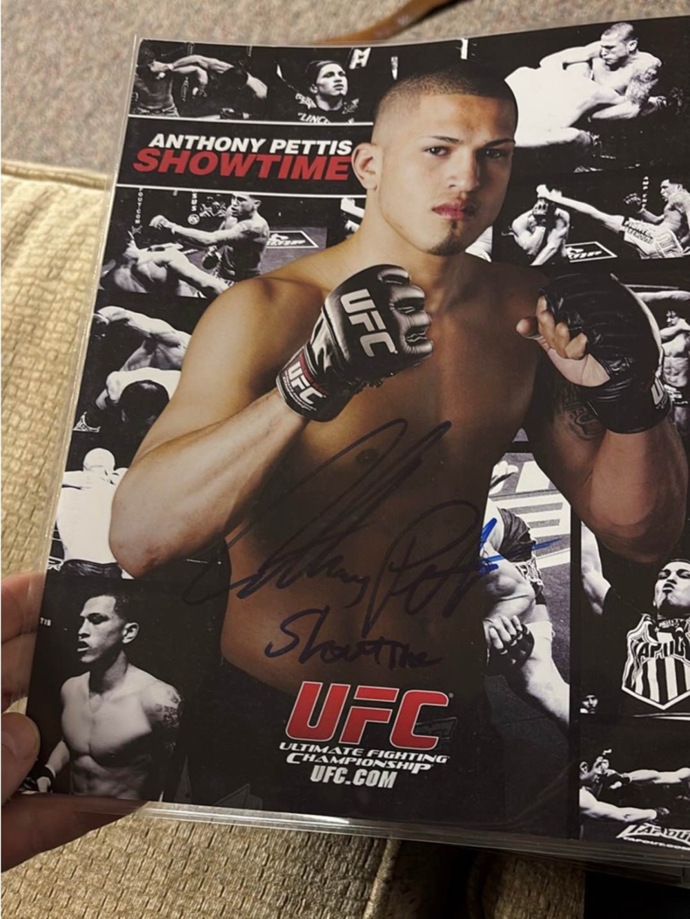 Anthony Pettis Signed UFC Showtime Pic- Black & Red